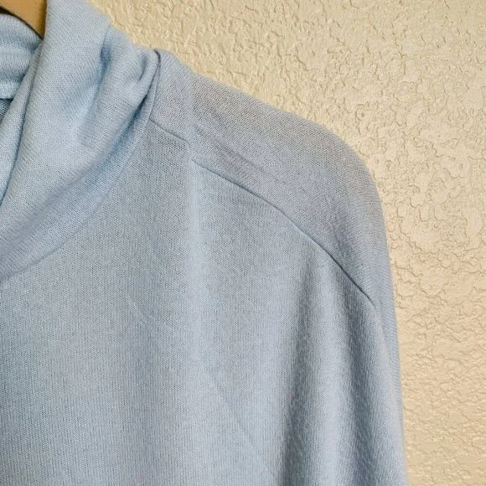 Lucky Brand light blue sweater women  turtleneck long sleeve tunic size M boho - Picture 6 of 9